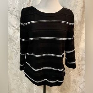 Liz Claiborne Black & White Striped Sweater